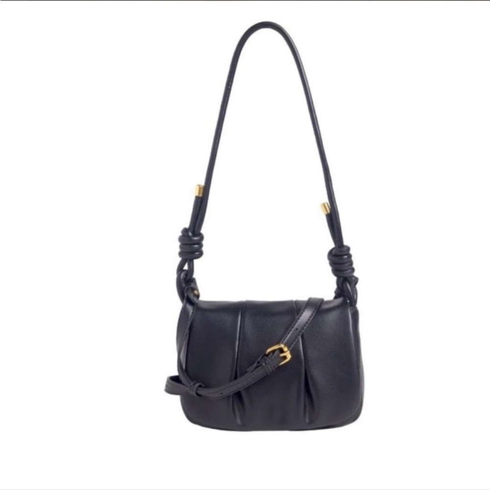 #425 Crossbody Shoulder Bag RACHEL ZOE Super Soft Vegan Leather Black NWT! - Picture 4 of 8